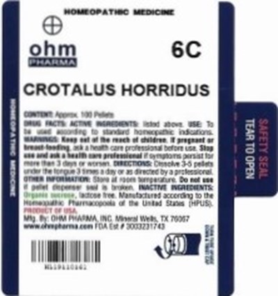 Md Tube Label (Crotalus Horridus   Md Tube Label)